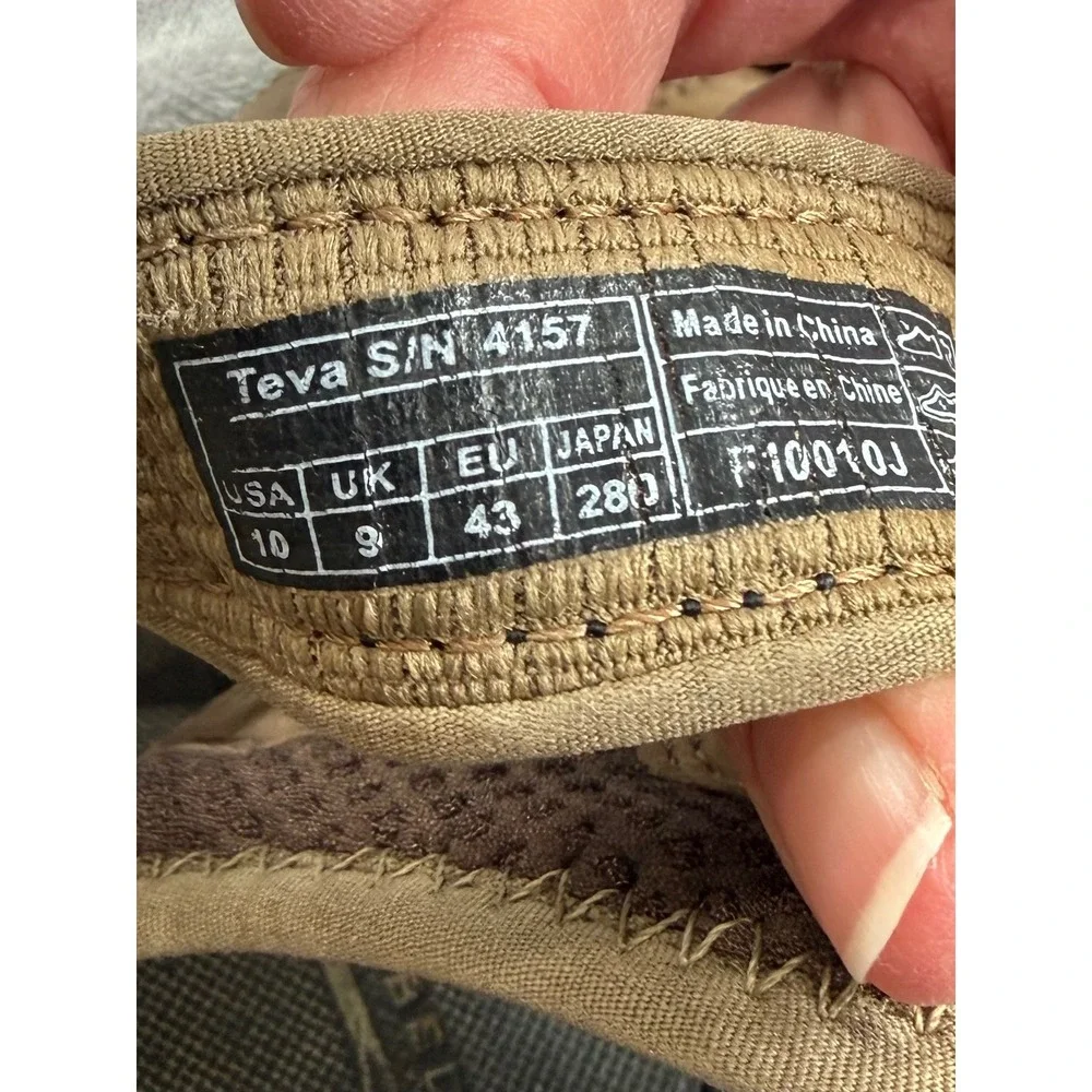 Teva Leather Forebay Sport Sandals Brown Adjustable‎ Outdoor Hiking Men's 10